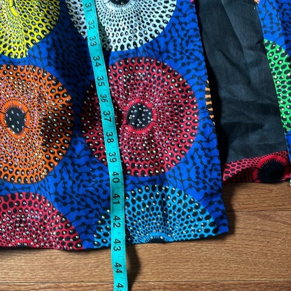 Kweenzyafrik Vintage Luxury Ankara Multi patterned  studded cape open jacket - Picture 14 of 17